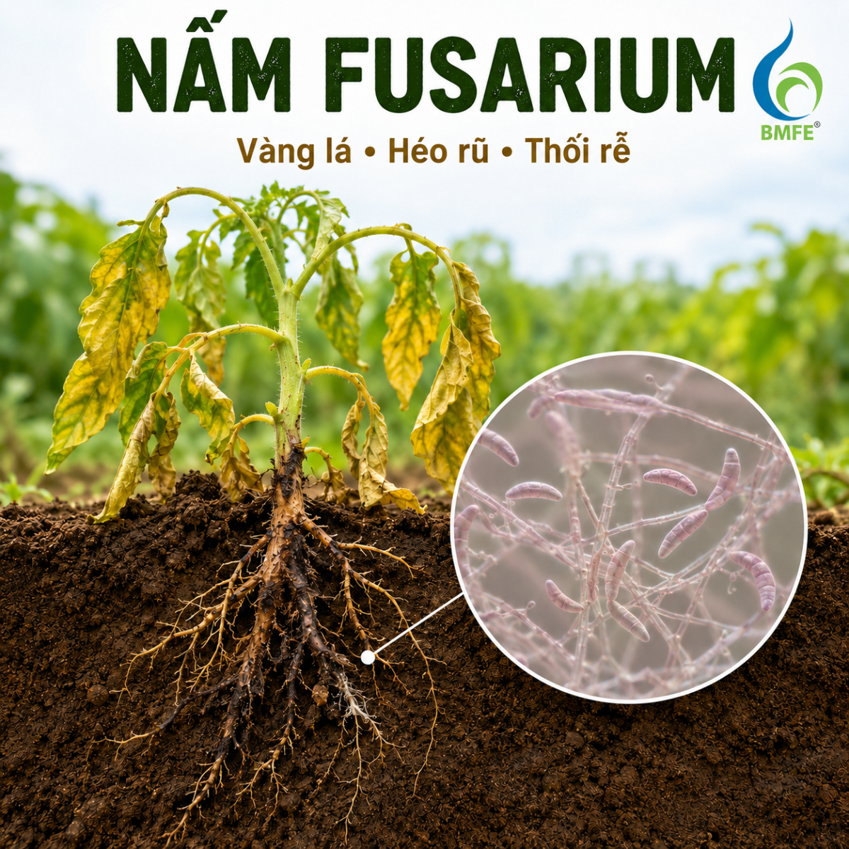 Phòng Ngừa Nấm Fusarium Hại Rễ, Vàng Lá Héo Rũ