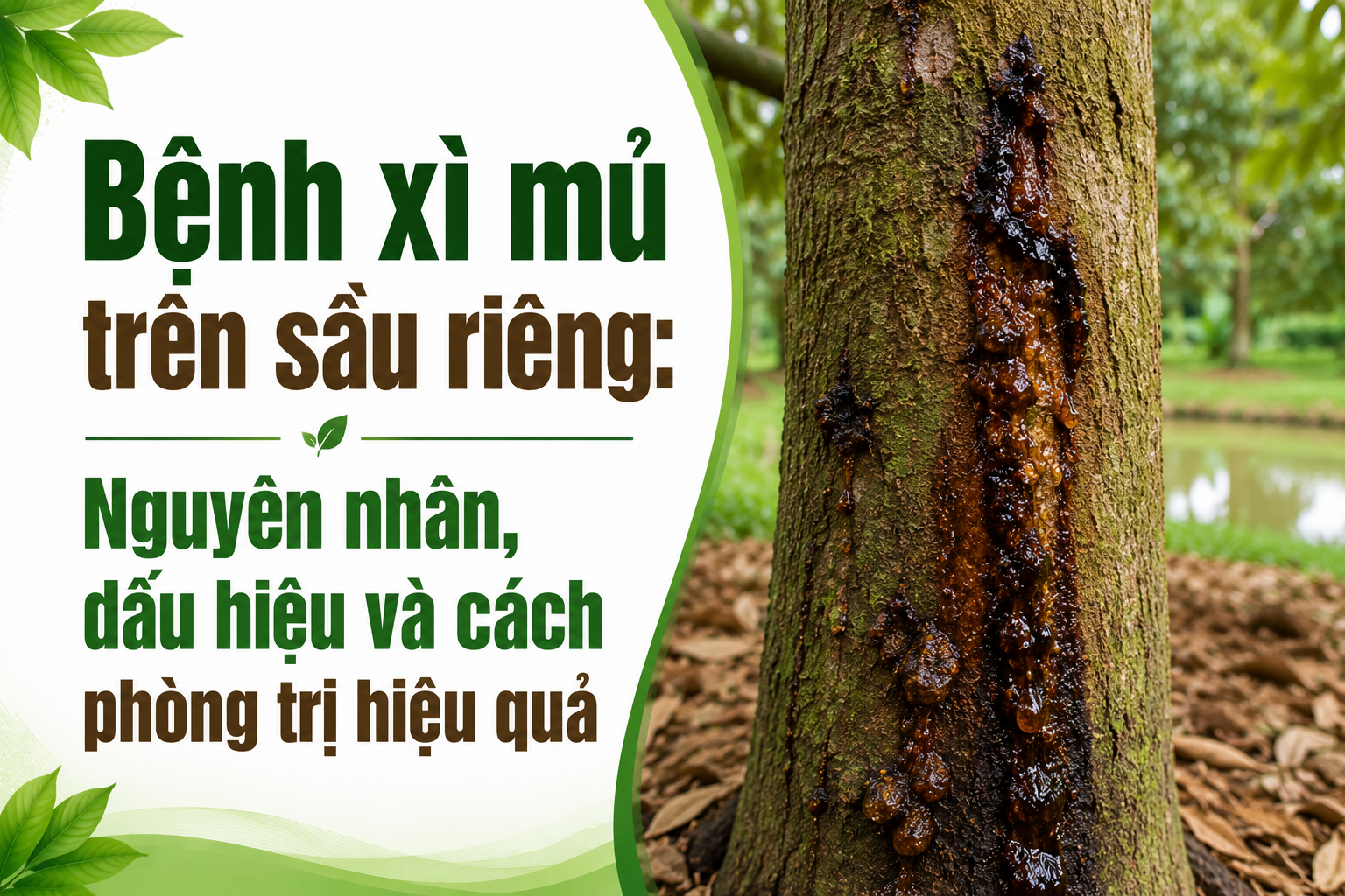 Bệnh xì mủ trên sầu riêng: Nguyên nhân, dấu hiệu và cách phòng trị hiệu quả