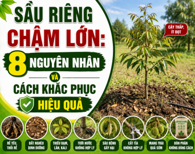 Sầu riêng chậm lớn: 8 nguyên nhân và cách khắc phục hiệu quả